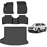 AIPOIL® Floor Mats & Cargo Liner Set for 2019-2024 2025 Cadillac XT4 All Weather Protection TPE Anti-Slip Automotive Full Set Custom Car Mats Accessories - Black