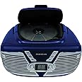 PROSCAN ELITE Retro CD Player - Portable Radio Boombox CD Player AM/FM Radio, AUX Input AC Powered or Battery Operated (Blue)