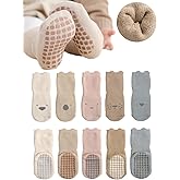 BEHELE Baby Non-skid Grip Socks Toddler Socks Warm Thick Anti Skid Slipper Crew Socks for Girls Boys Newborn Infant