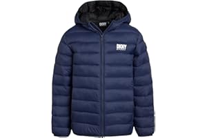 DKNY Boys Jacket – Midweight Insulated Quilted Outerwear Parka Puffer Coat – Water Resistant Boys Winter Hooded Jacket (8-20)
