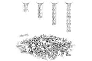 KINBOM 120pcs Wall Plate Screws, 4 Length Sizes 6-32 Thread Wall Panel Socket Screws Outlet Cover Screws Light Switch Cover Screw Replacement Electrical Screw for Wall Plate (White)