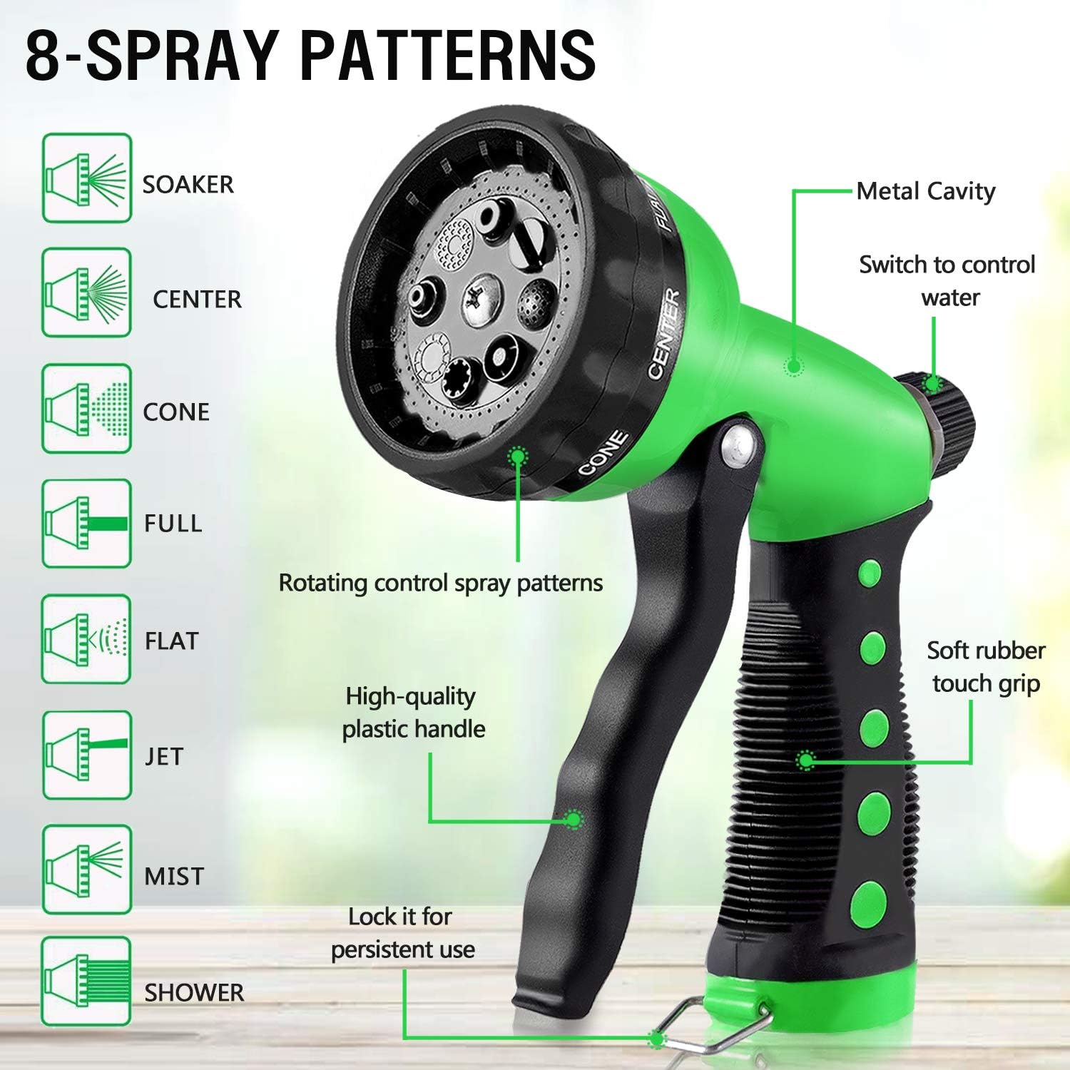 HBlife 100ft Garden Hose, All New 2020 Expandable Water Hose with 3/4" Solid Brass Fittings, Extra Strength Fabric - Flexible Expanding Hose with Free Water Spray Nozzle : Garden & Outdoor