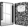 Fintie Hybrid Slim Case for Samsung Galaxy Tab S10 FE/ S9 FE 5G 10.9 Inch/Tab S9 11 Inch with S Pen Holder, Shockproof Cover with Clear Transparent Back Shell, Auto Wake/Sleep, Composition Book