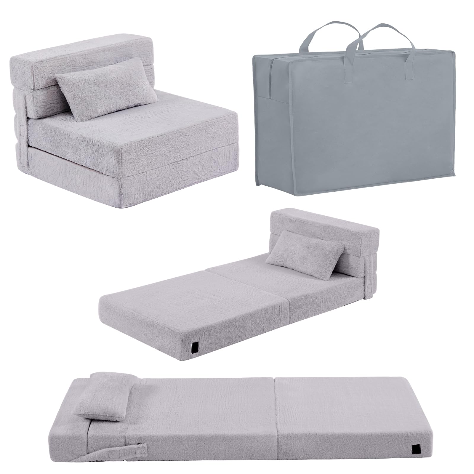 Photo 1 of Givjoy Folding Sofa Bed Floor Mattress for Kids with Pillow, Toddler Washable Folding Floor Nap Mat for Sleeping Daycare, Child Fold Up Sofa Futon Chair Bed with Storage Bag for Girls and Boys