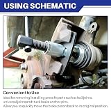 DASBET Brake Caliper Piston Wind Back Tool Universal Rewind Tool 3/8 Drive view 5