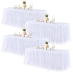 White Table Cloth Rectangle Table Covers for 6 Foot