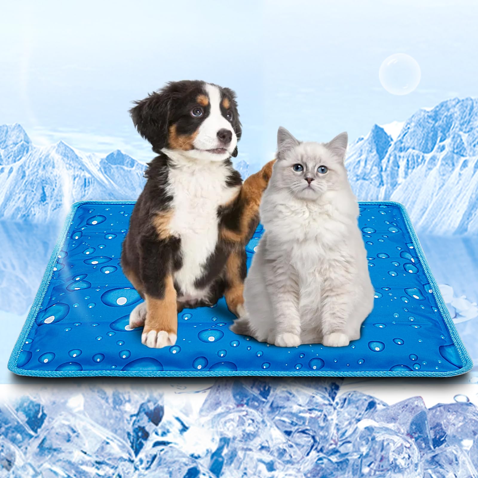 Photo 1 of Cooling Mat for Dogs Cats Cool Blanket Water Injection Self Cooling Pads Pet Cool Mat Beds Dogs Cats Water Cooling Mat Indoor and Outdoor