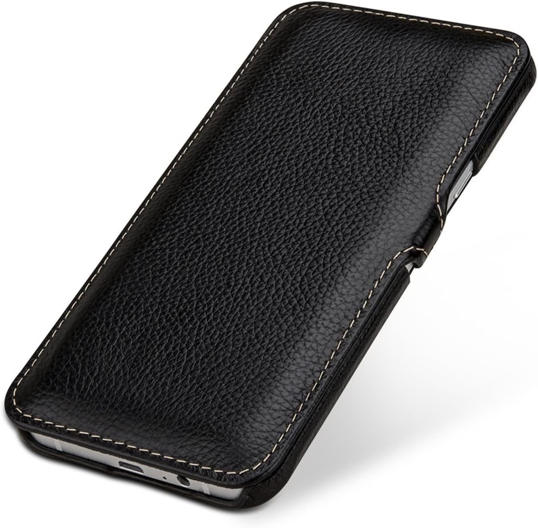 StilGut Samsung A8 2015 Case, Genuine Leather Cover for Samsung Galaxy A8 2015 Edition, Book Type with Clasp, Black - Image 4