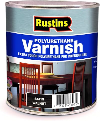 Rustins Polyurethane Varnish Walnut Satin 500ml POSW500