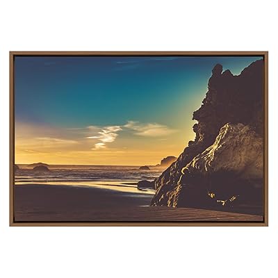 SIGNWIN Framed Canvas Wall Art Orange Sunset in...