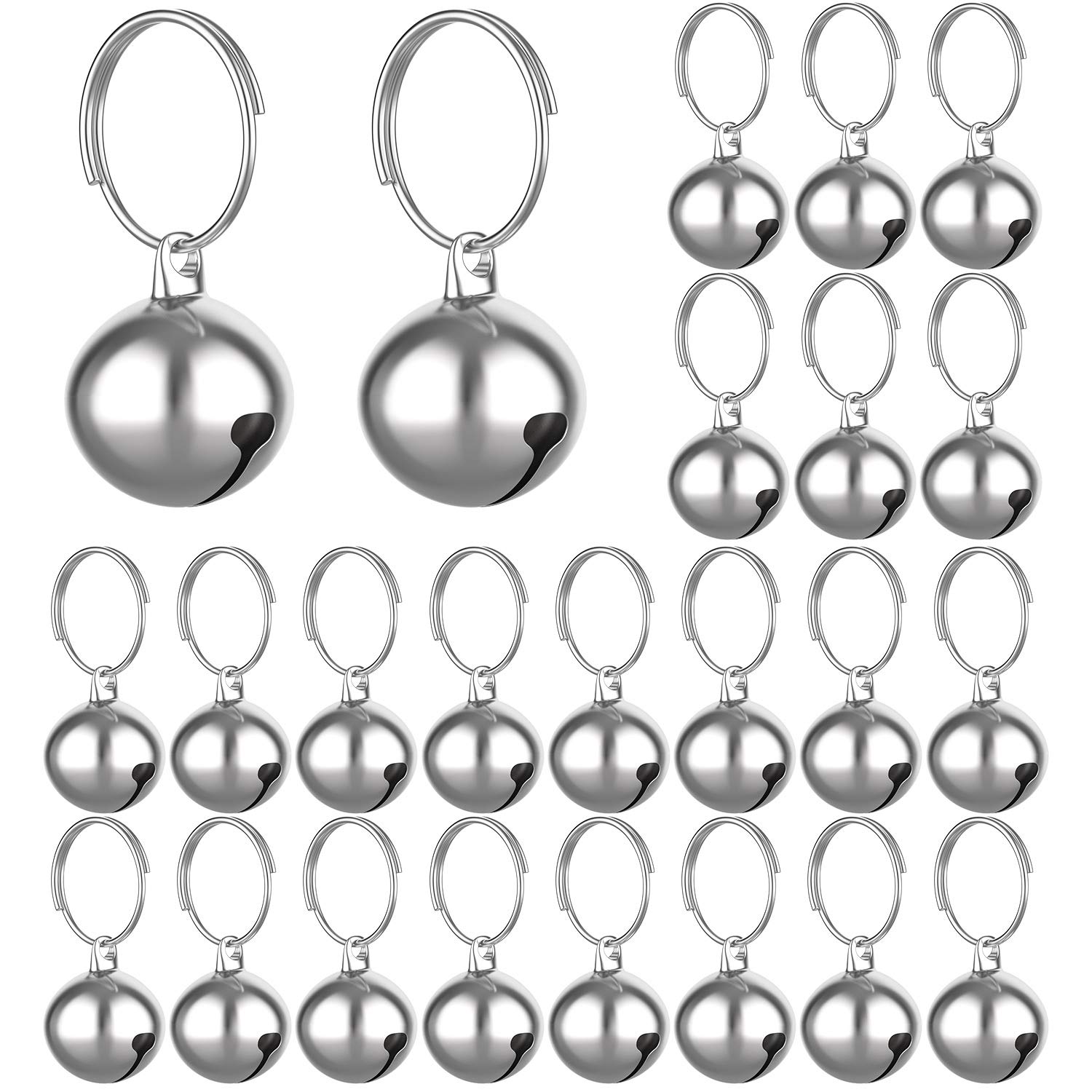 Photo 1 of 24 Sets of Cat Bells for Cat and Dog Collar Pendant Pet Bell Pet Pendant Accessories (Mixed Color)