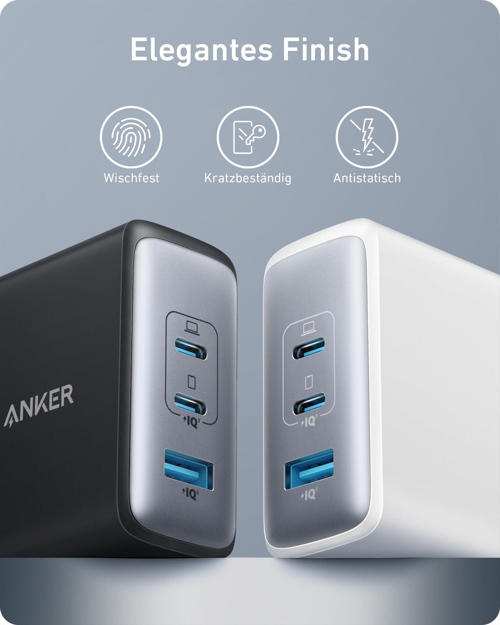 Anker 100W USB C Ladegerät, Anker 736 Charger (Nano II) Schnellladegerät, 3-Port USB C Netzteil für MacBook Pro/Air, Google Pixelbook, ThinkPad, Dell XPS, iPad Pro, Galaxy S26 Ultra, iPhone 17 Pro Max 8