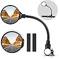 West Biking Bike Mirror Handlebar Mount, Adjustable Rotatable Bicycle Rear View Mirror, Wide Angle Acrylic Convex Safety Mirror for Mountain Road Bike