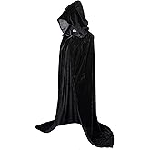 VGLOOK Unisex Adults Hooded Cloak Velvet Cape for Halloween Cosplay Costumes