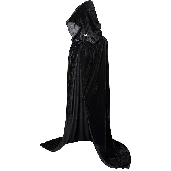 Medieval Vampire Velvet Hooded Cloak – Long Robe With Witch Cape, Halloween Costume
