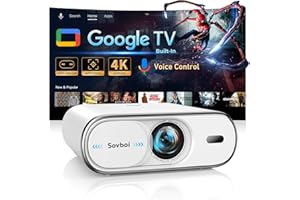 Sovboi Smart Projector 4K Supported, Compatible with Google TV, 1500 ANSI Native 1080P, Auto Focus & 4D Keystone, Auto Lens C