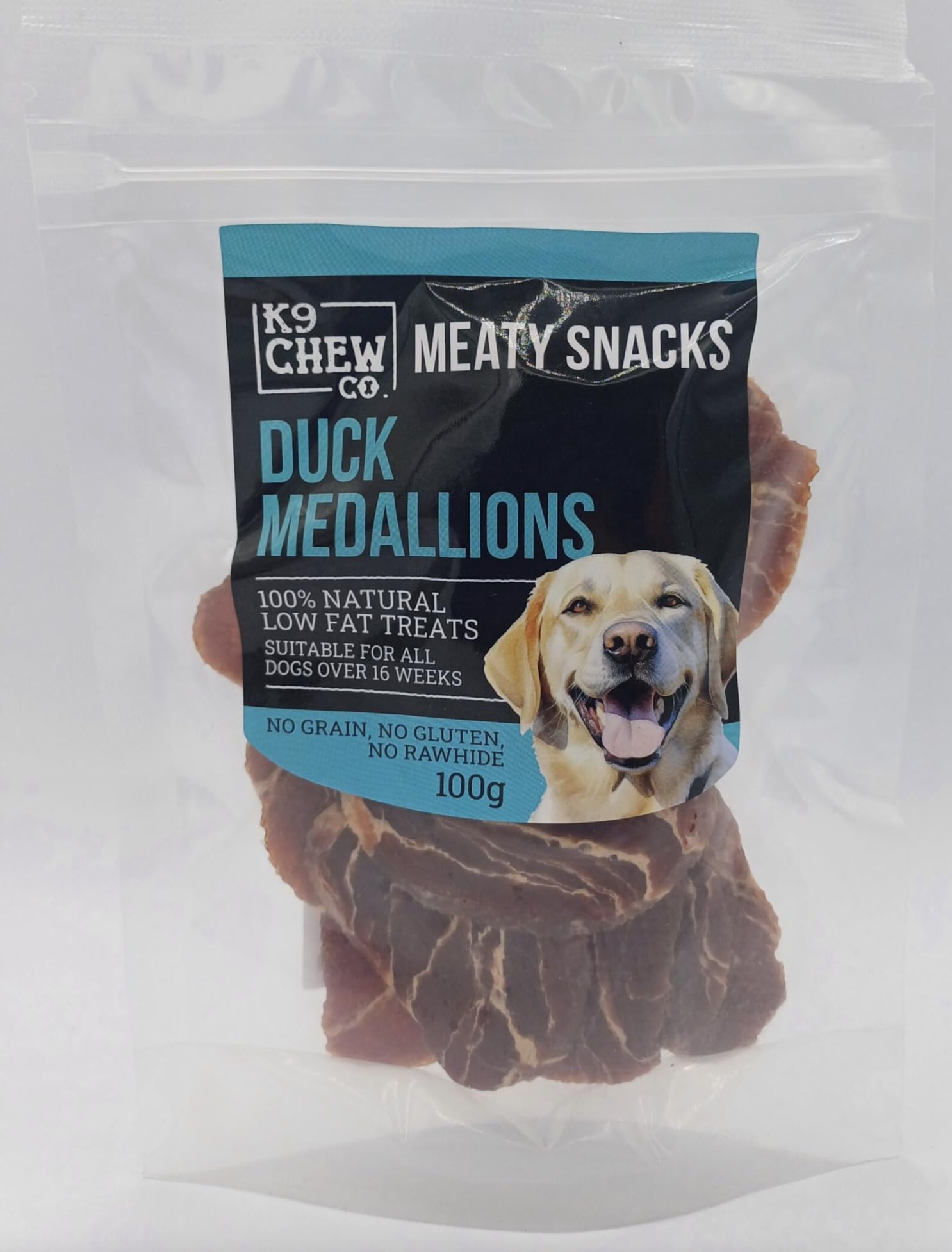 Meaty Snacks Duck Medallions 100g 100% Natural Low Fat Dog Treats and Training Aid No Grain, No Gluten, No Rawhide