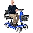 HomyKing Mobility Scooters for Seniors, 4 Wheel Foldable Mobility Scooters for Adults, Folding Travel Mobility Scooter with Seat, Electric Wheelchair, Powered Lightweight Motorized Scooter - Blue