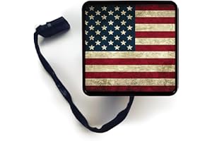 BLACK11 DESIGNS CUSTOM LICENSE PLATE FRAMES USA Patriotic Eagle American Flag Custom Designed Trailer Receiver LED Brake Light for 2 x 2 inch Tow Hitch Car Truck Accessories (USA Flag Vintage)