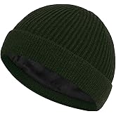 ROYBENS Swag Wool Short Fisherman Beanie for Men Women, Fleece Lined Warm Winter Hat, Knit Cuff Trawler Beanies Skull Cap