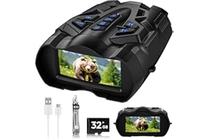 WISHBETY 4K Night Vision Goggles for Adults,16X Zoom Night Vision Binoculars with 1000FT Infrared Range,5000mAh Rechargeable Battery,3.5" Screen,Include 32GB Card,Gift for Mens and Outdoor Enthusiasts