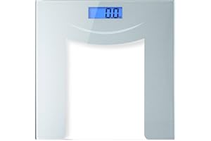 Poplar Home Products Digital Bathroom Scale for Accurate Body Weight – Ultra Thin, Silver and Glass Scale – Auto Step On Design – 4 Precision Weight Sensors – Batteries Included