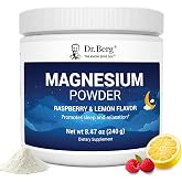 Dr. Berg Magnesium Glycinate Powder for Sleep, Relaxation, &amp; Stress Relief - Now Includes Vitamin D3 &amp; Zinc - Delicious Raspberry &amp; Lemon Flavor (50 Servings) Magnesium Powder - Magnesium Drink Powder