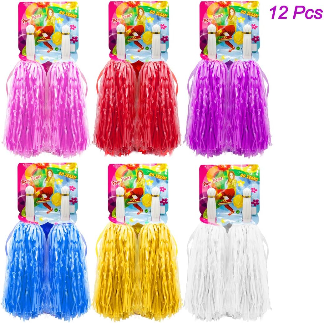 Cheerleading y animación Hatisan-Pro 12 Piezas de Pompones de Animadora