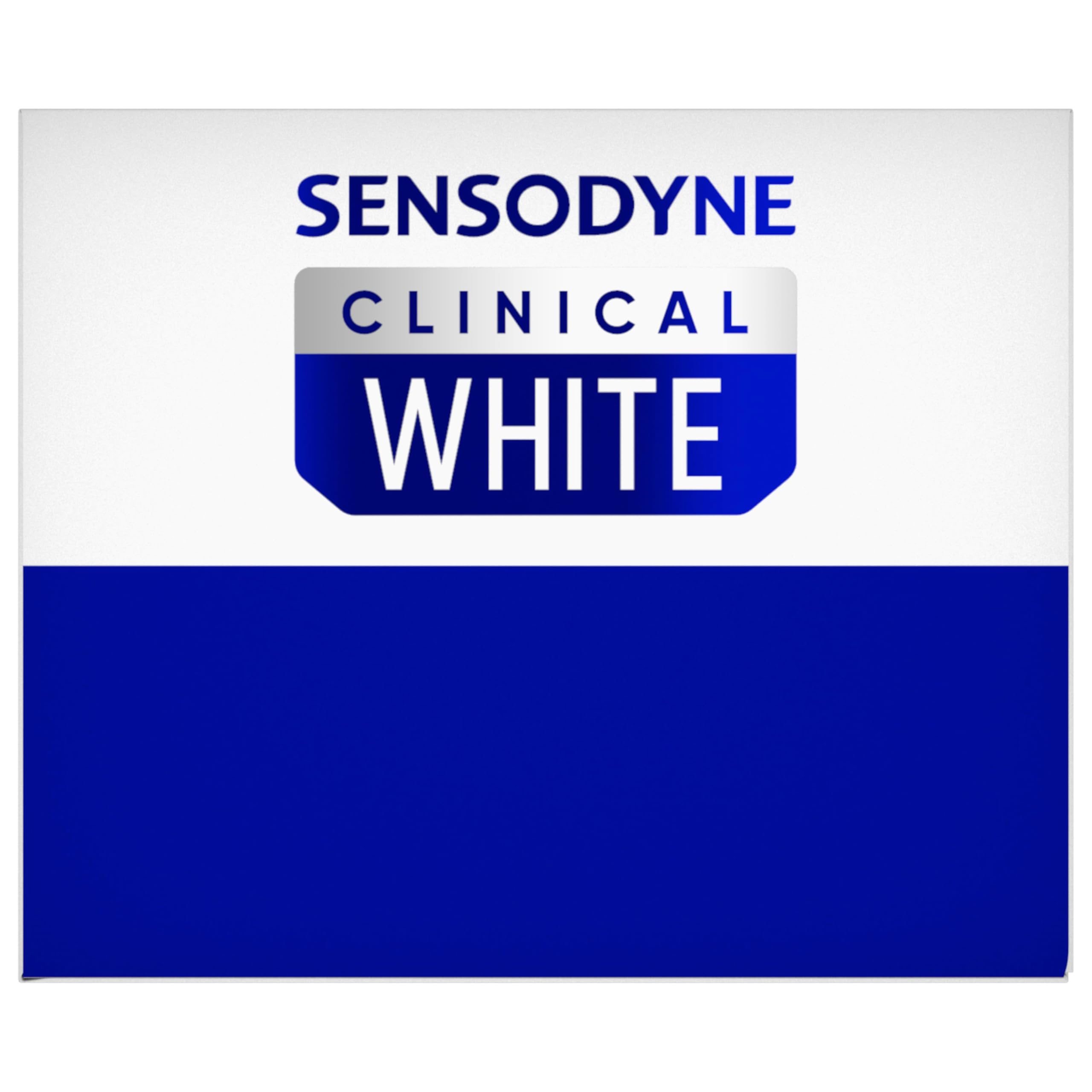 Sensodyne Clinical White Toothpaste Clinically Proven Whitening for Sensitive Teeth, Stain Protector, 3.4 oz x 3