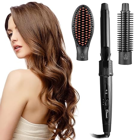 Ovonni -- 3 en 1 rizador de pelo Multifunción Intercambiables Negro