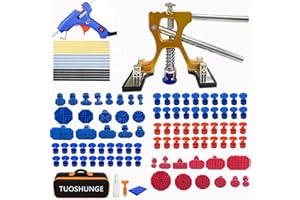 TUOSHUNGE Auto Dent Puller Kit - Dent Remover Tools Adjustable Width Golden Lifter & Glue Gun for Automobile Body Motorcycle Refrigerator & Ding Hail Dent Removal (Golden Lifter & Glue Gun)