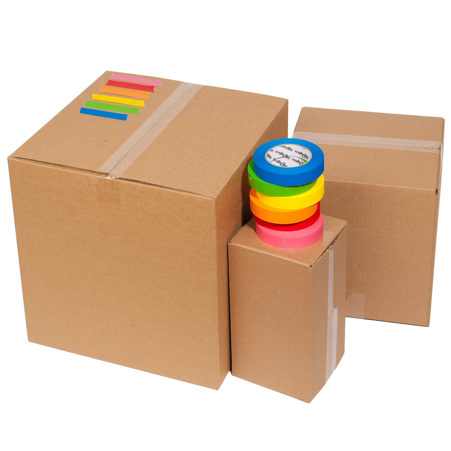 Craftzilla Colored Masking Tape - 6 Pack of 60 Yards x 1 inch Rainbow Color Craft Paper Tape - Colorful Teacher Tape for Art Lab Labeling & Classroom Decorations: Industrial & Scientific