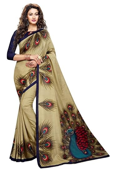 Women's Handloom Georgette Saree With Blouse Piece (2186-MOR_Beige)