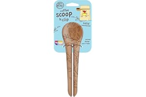 Talisman Designs Get Real Solid Beechwood Coffee Scoop/Clip, Nature Design