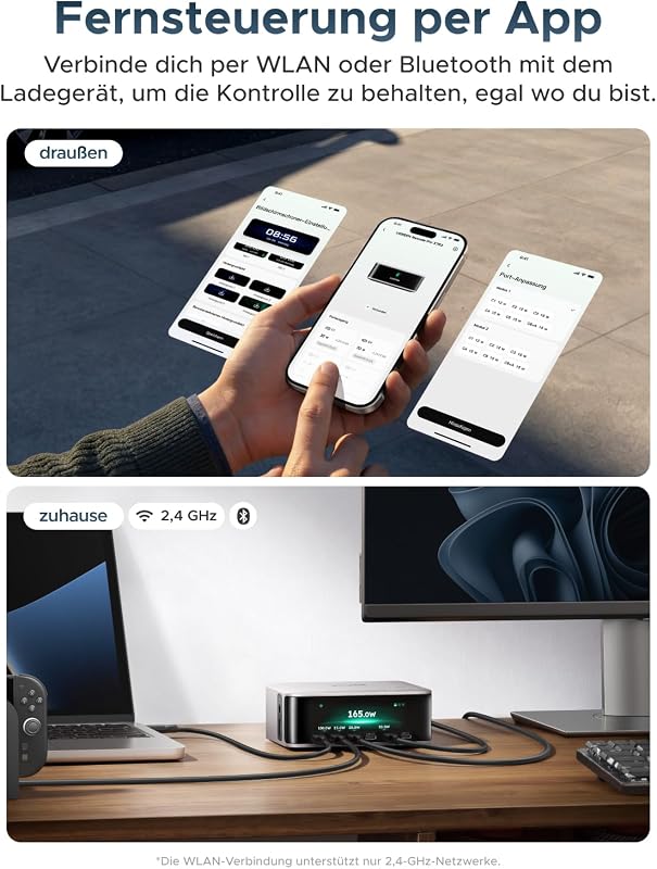 Nexode Pro 300W USB C Ladegerät 8-Port, TFT-Display & Smart Control