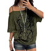 SOLY HUX Women's Y2K Tops Off The Shoulder T Shirts Grunge Clothes | Short Sleeve Graphic Tees, Oversized, Streetwear, Gothic, 2000S Outfits