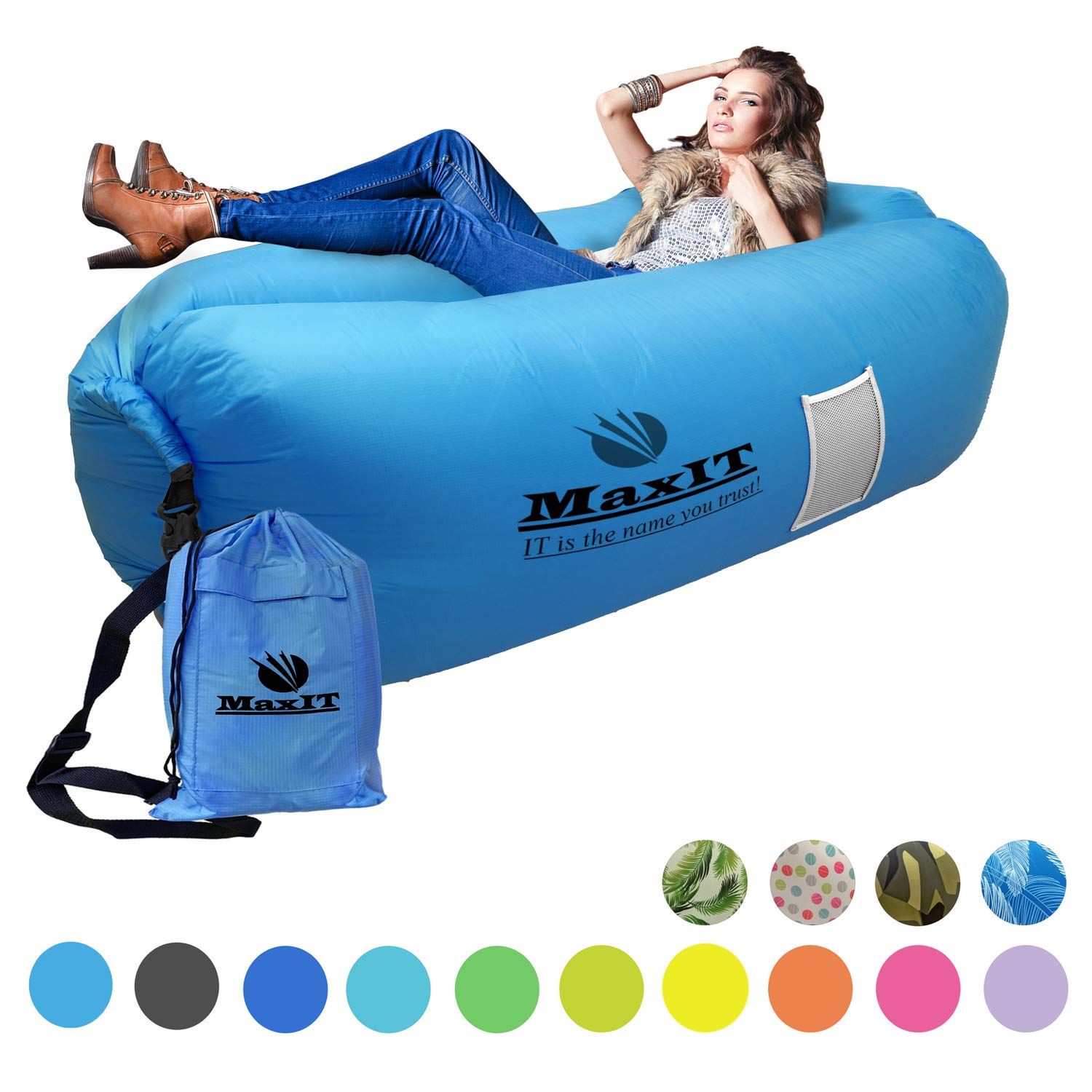 Buy MAXIT Inflatable Hammock Sofa Pool Floating Air Lounger Bed for