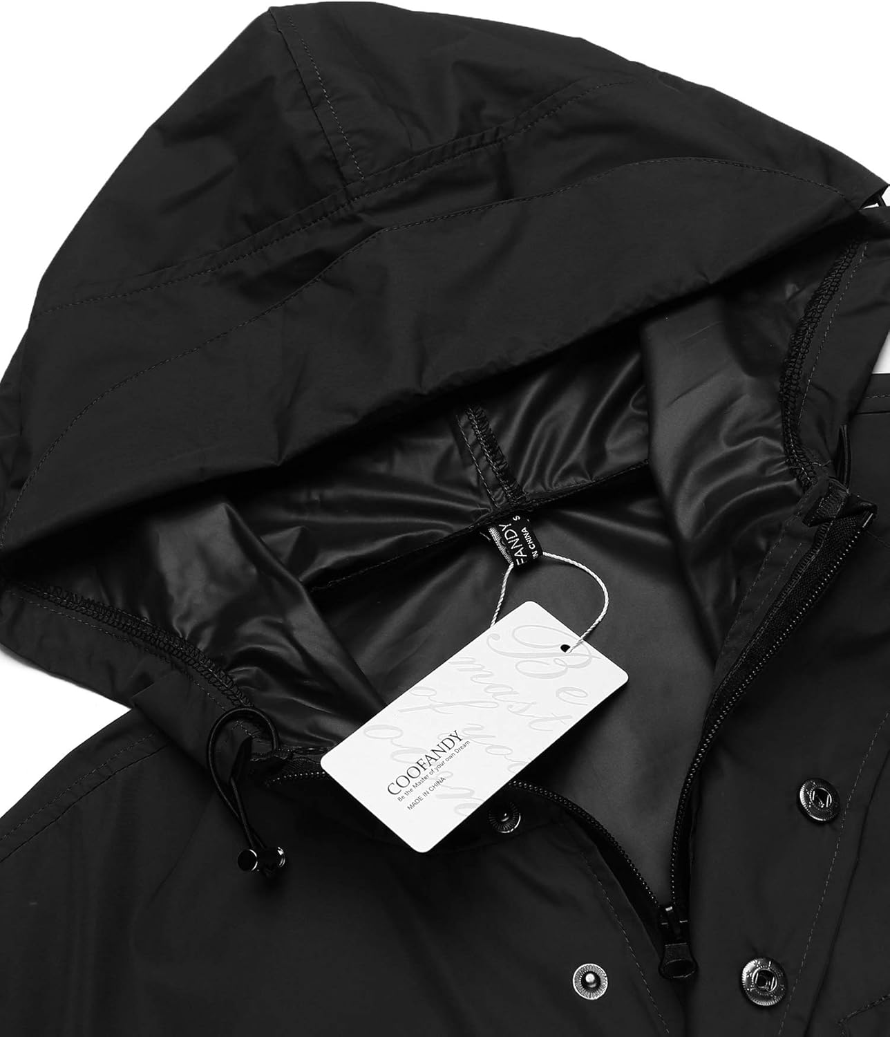 COOFANDY Men's Waterproof Rain Jacket With Hood Windproof Lightweight Outdoor Long Raincoat at  Men’s Clothing store