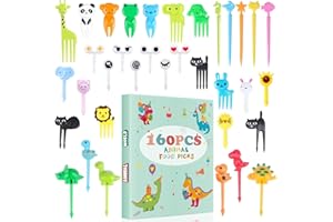 DOUDOULE 160PCS Food Picks for Kids with Storage Box, Kids Lunch Accessories for Bento Box, Animal Kids Food Picks for Picky Eater, Cute Toothpicks for Food Fruit, Fun Toddler Food Picks - BPA Free