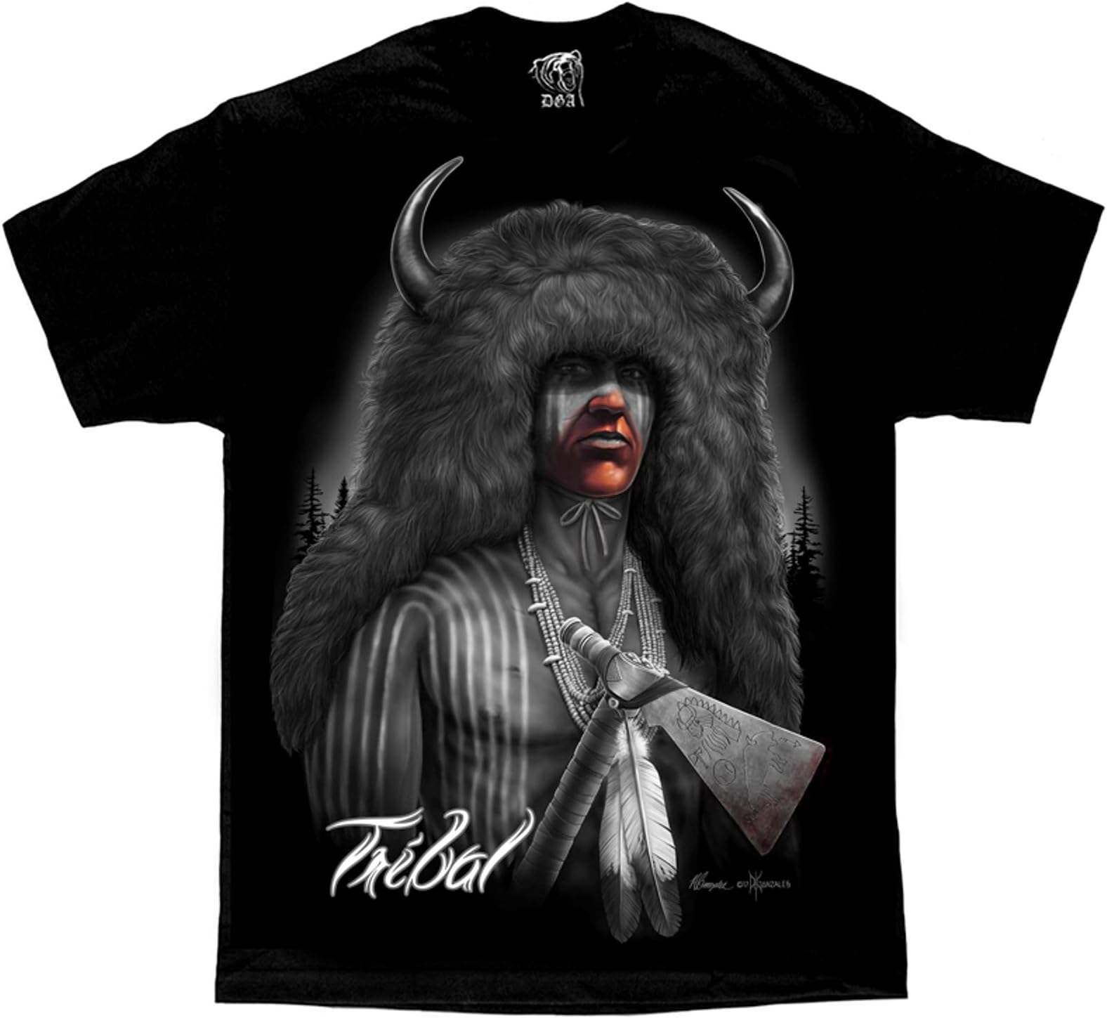 Tribal Warrior Native American Indian T Shirt DGA David Gonzales