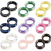 Qmcandy 18pcs Silicone Ear Gauges Flexible Ear Tunnels Earlets Gauges Plugs Expander Double Flared Ear Piercing Jewelry for Men Women 2G-16mm