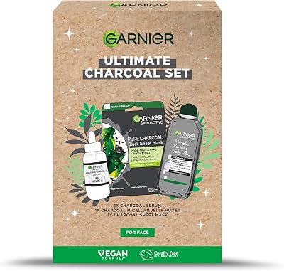 Garnier Ultimate Charcoal Face Gift Set Serum Mask Micellar Purifying