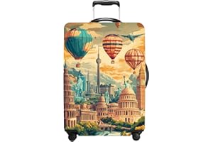 THISFIND Luggage Cover Washable Suitcase Protector Anti-scratch Suitcase cover Fits 20-34 Inch Luggage (Balloon, XL(32-34inch suitcase))