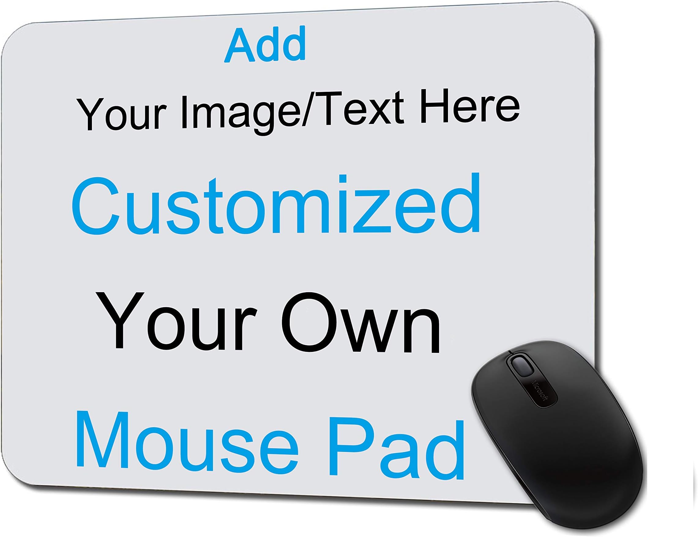 Custom Gaming Mouse Pad Gift - Add Photo, Text, Logo or Art Design and Make Your Own Customized Mousepad. Personalized Non-Slip Rubber Mouse Mat for Desktops, Computer, PC and Laptops 9.5x7.9 Inches.