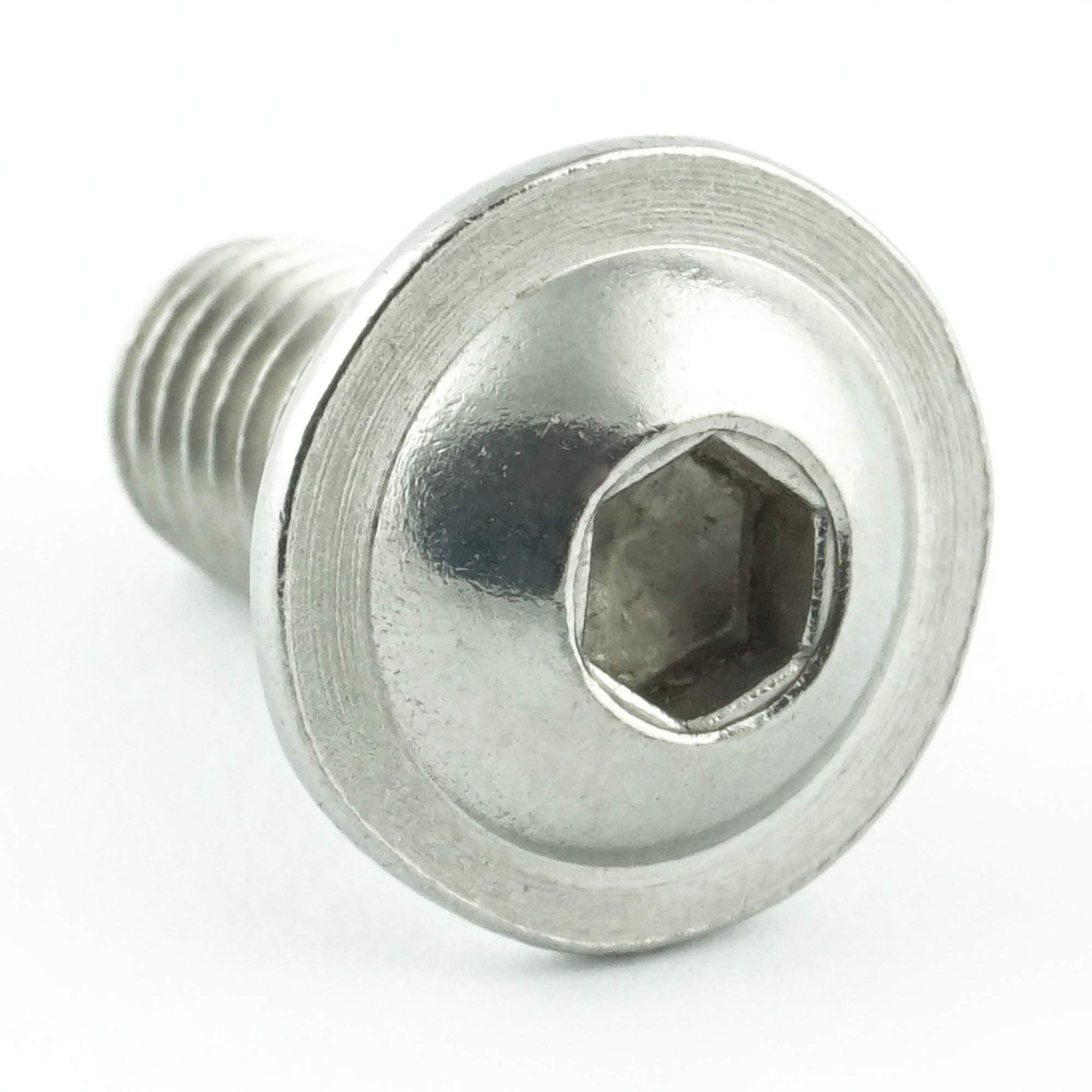 Eisenwaren2000 M6 x 8 mm Rounded Head Screws with Hexagon Socket and Flange (Pack of 20) - ISO 7380 Rounded Head Screws with Flat Head and Collar - Threaded Screws - Stainless Steel A2 V2A - Rust-Free