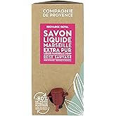 Compagnie de Provence Savon de Marseille Extra Pure Liquid Soap, Wild Rose, 101.4 Fl Oz Eco Refill