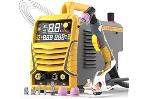 TOOLIOM 50A Non-Touch Pilot ARC Air Plasma Cutter Dual Voltage 110V/220V Metal Cutting Machine with Post/Flow Gas and 2T/4T, 1/2" Clean Cut