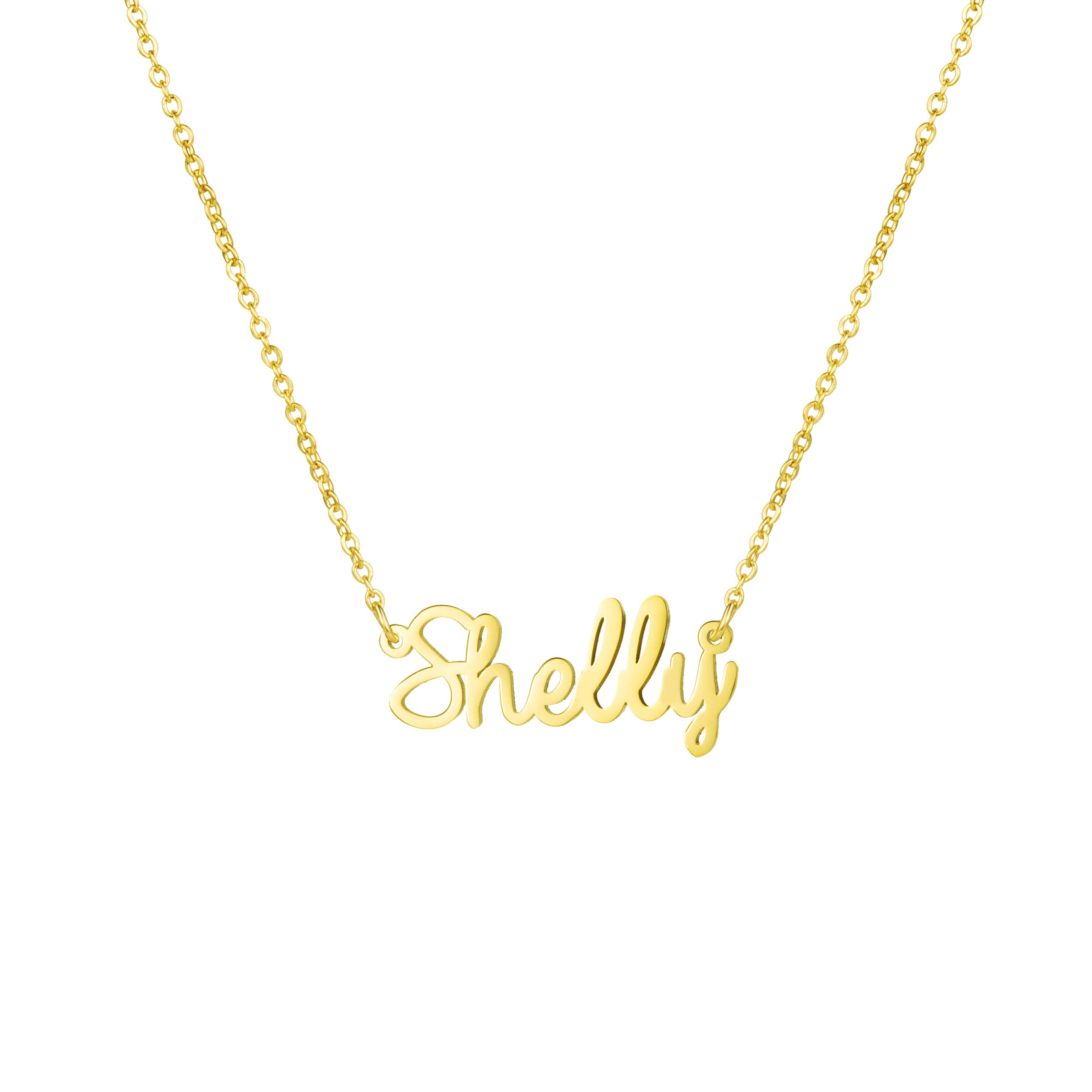 Awegift Personalized Name Necklace 18K Gold Plated New Mom Bridesmaid Gift Jewelry for Women