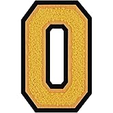 4 Inch Yellow Chenille Letter Patch – Iron On & Sew On Embroidered Alphabet Initial with Black Border for Jackets, Hats, Jeans, Bags – DIY Varsity Style Heat Transfer Applique for Clothing & Crafts