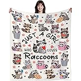 OLCT Raccoon Blanket Gifts for Raccoons Lover Adults Kids,Raccoon Stuffed Animal Throw Blankets,Raccoons Christmas Birthday Gifts for Women Girls 50"X40"